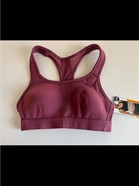 Avia Racerback High-Impact Sports Bra in Burgundy